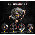 Megir 2100 Men's Quartz Watches Silicone Sports Army Chroronograph 3bar Waterproof Wrist Watch Man Clock 2019 New